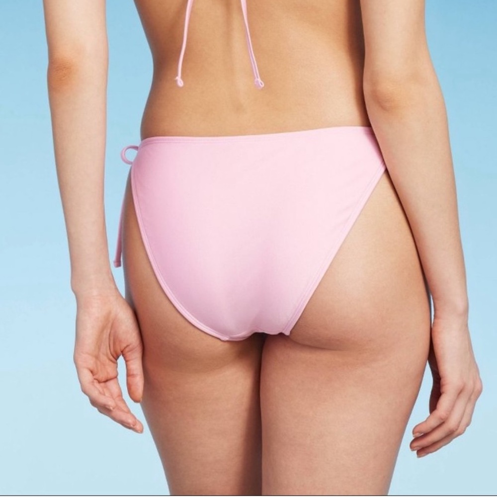 Wild Fable Light Pink Side-Tie Scoop Front Bikini Bottom